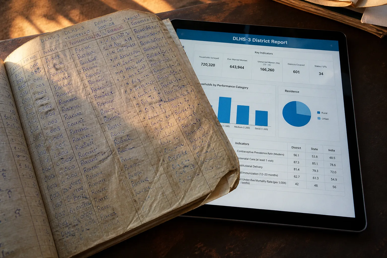 DLHS raw data versus aggregated reports for district analysis