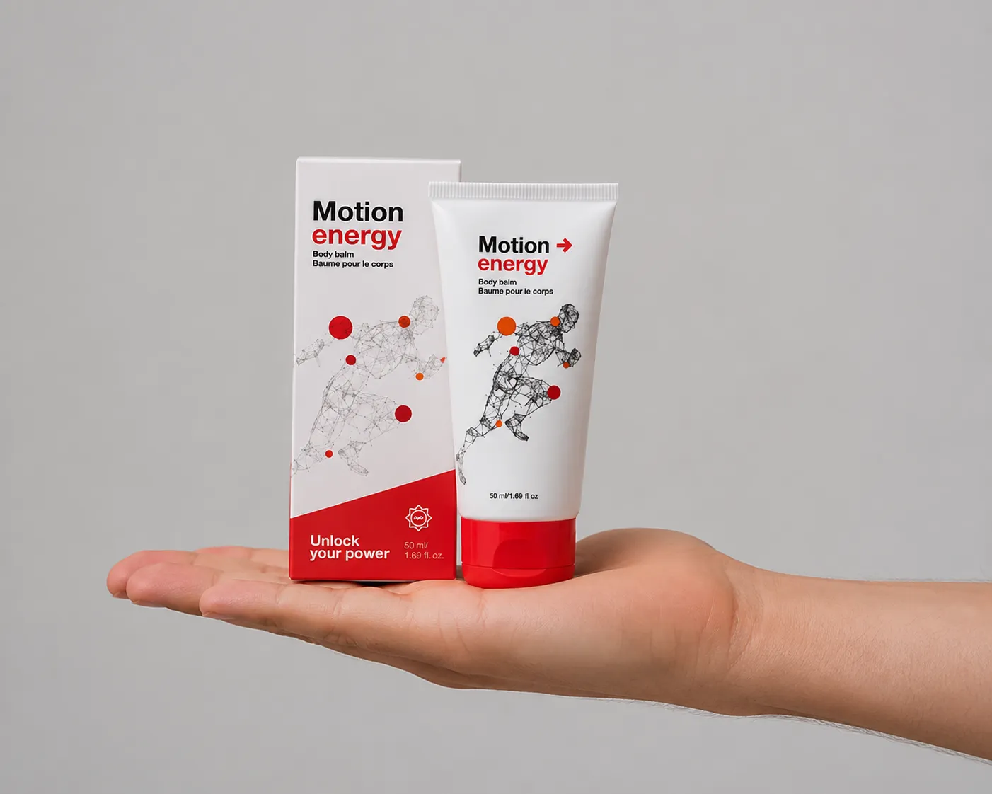 Motion Energy — the package held in a hand