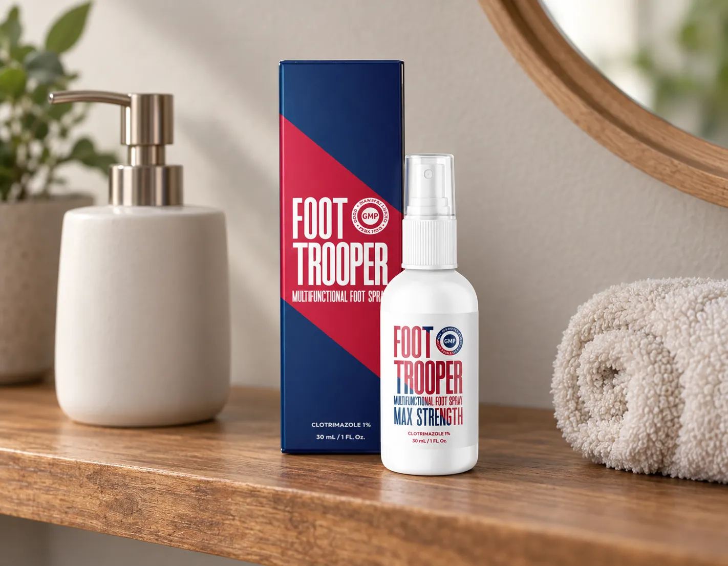 Foot Trooper-fungus remedy — the package in everyday use