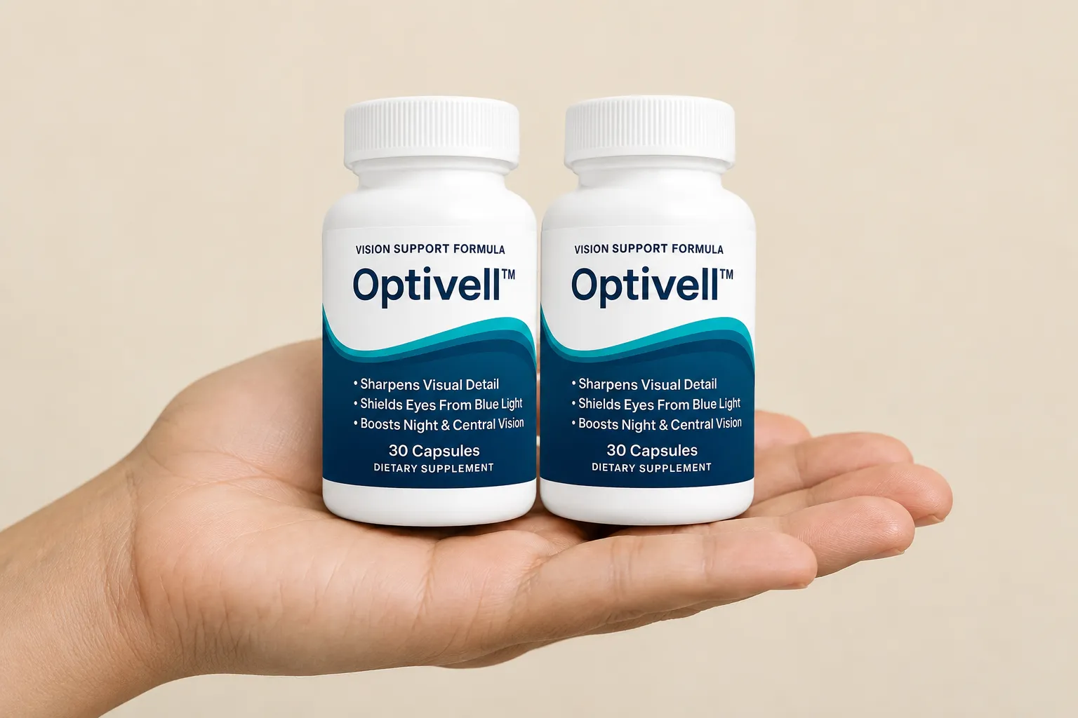 Optivell — the package held in a hand