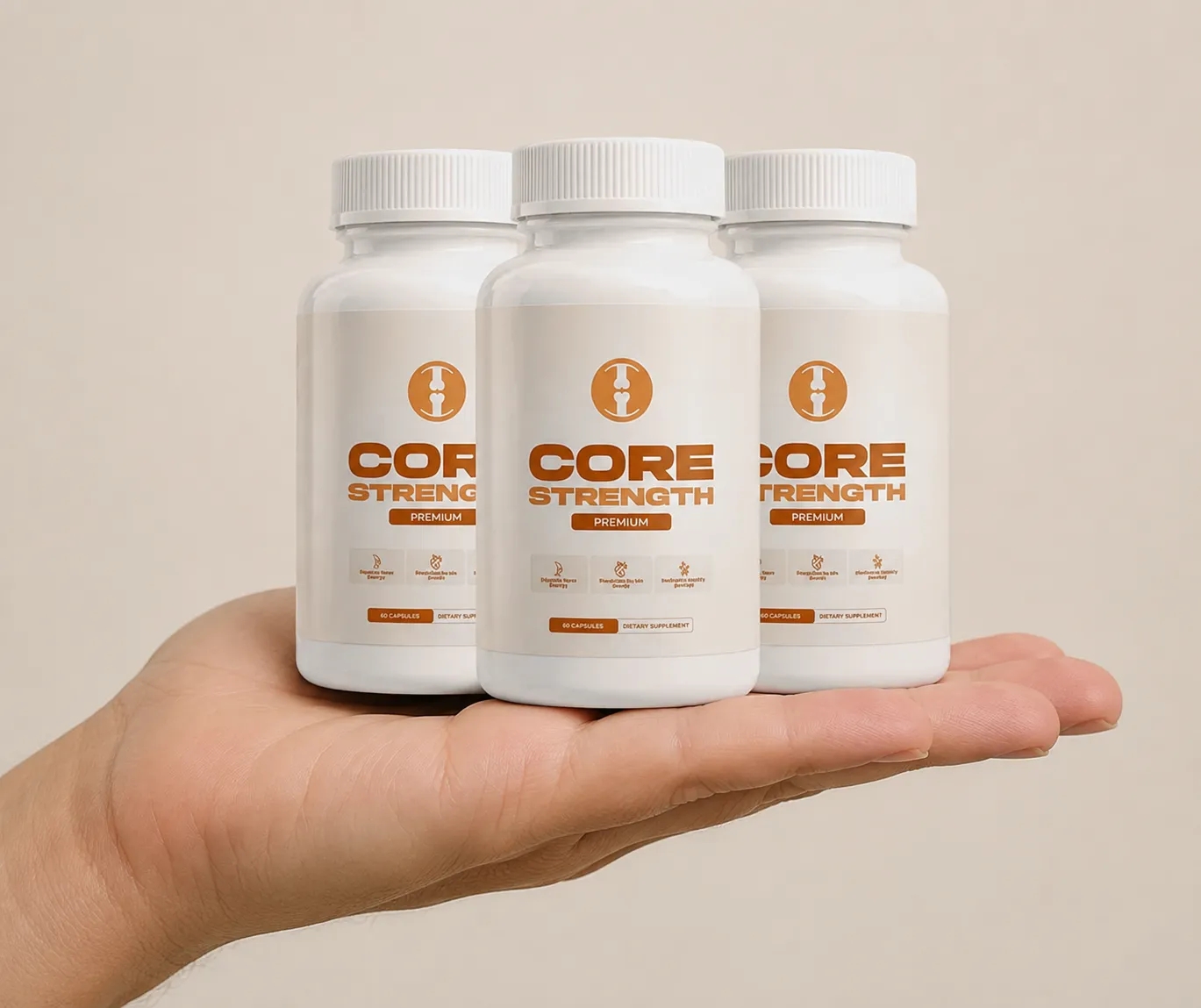 CoreStrength — the package held in a hand