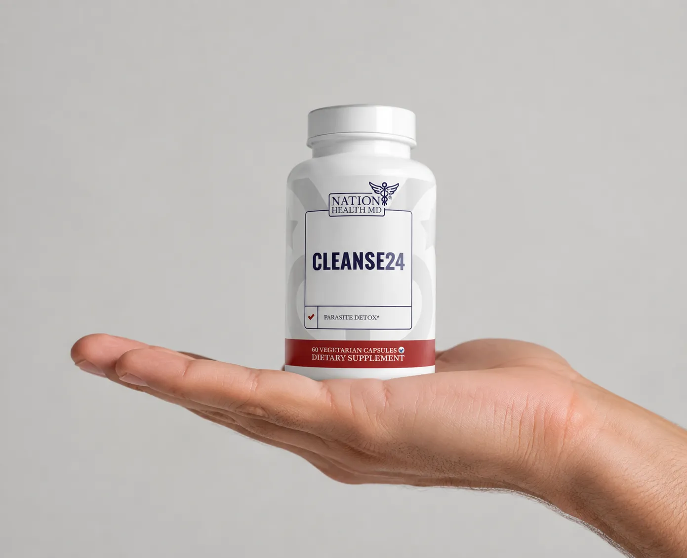 Cleanse 24 VSL — the package held in a hand