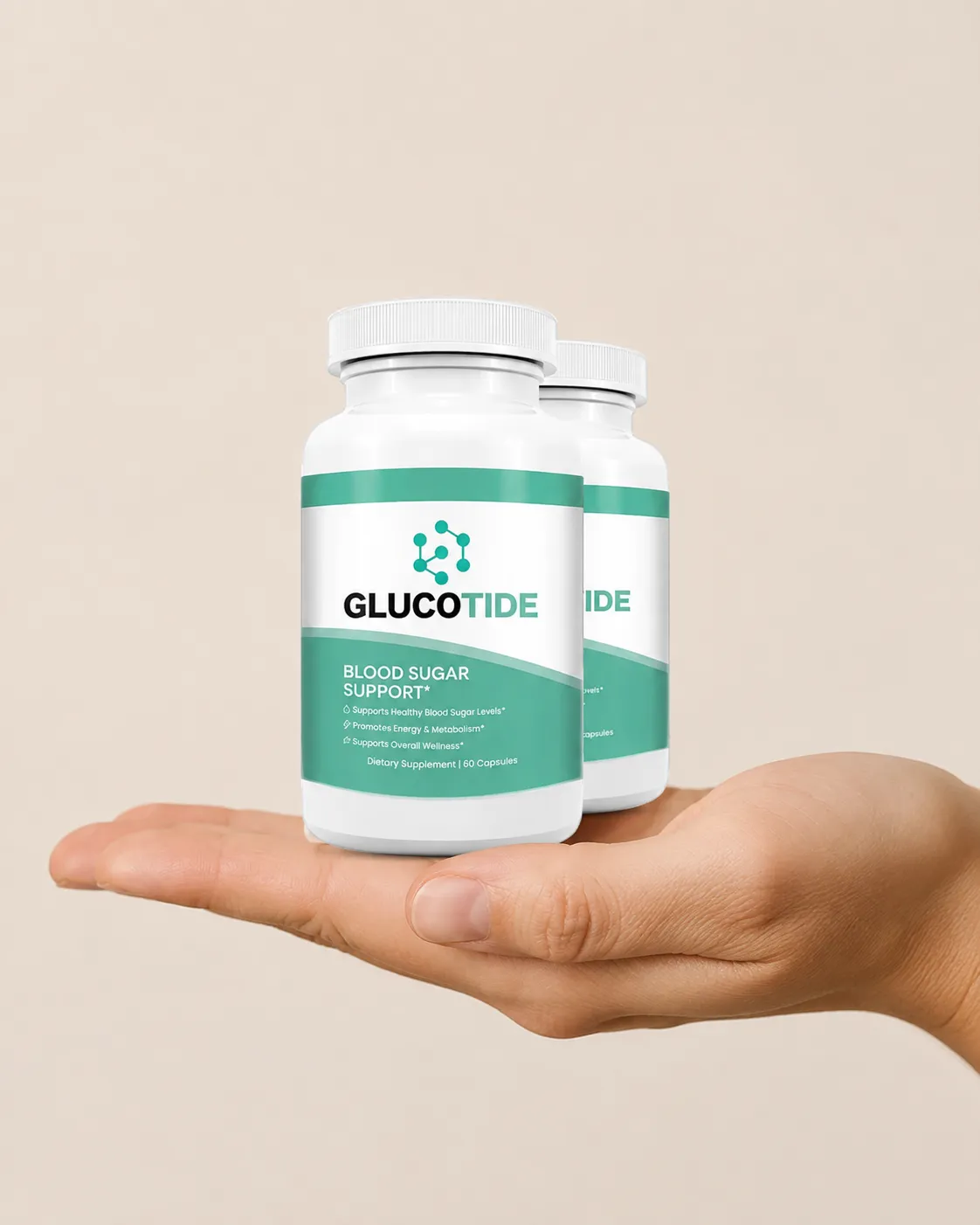 Glucotide — the package held in a hand