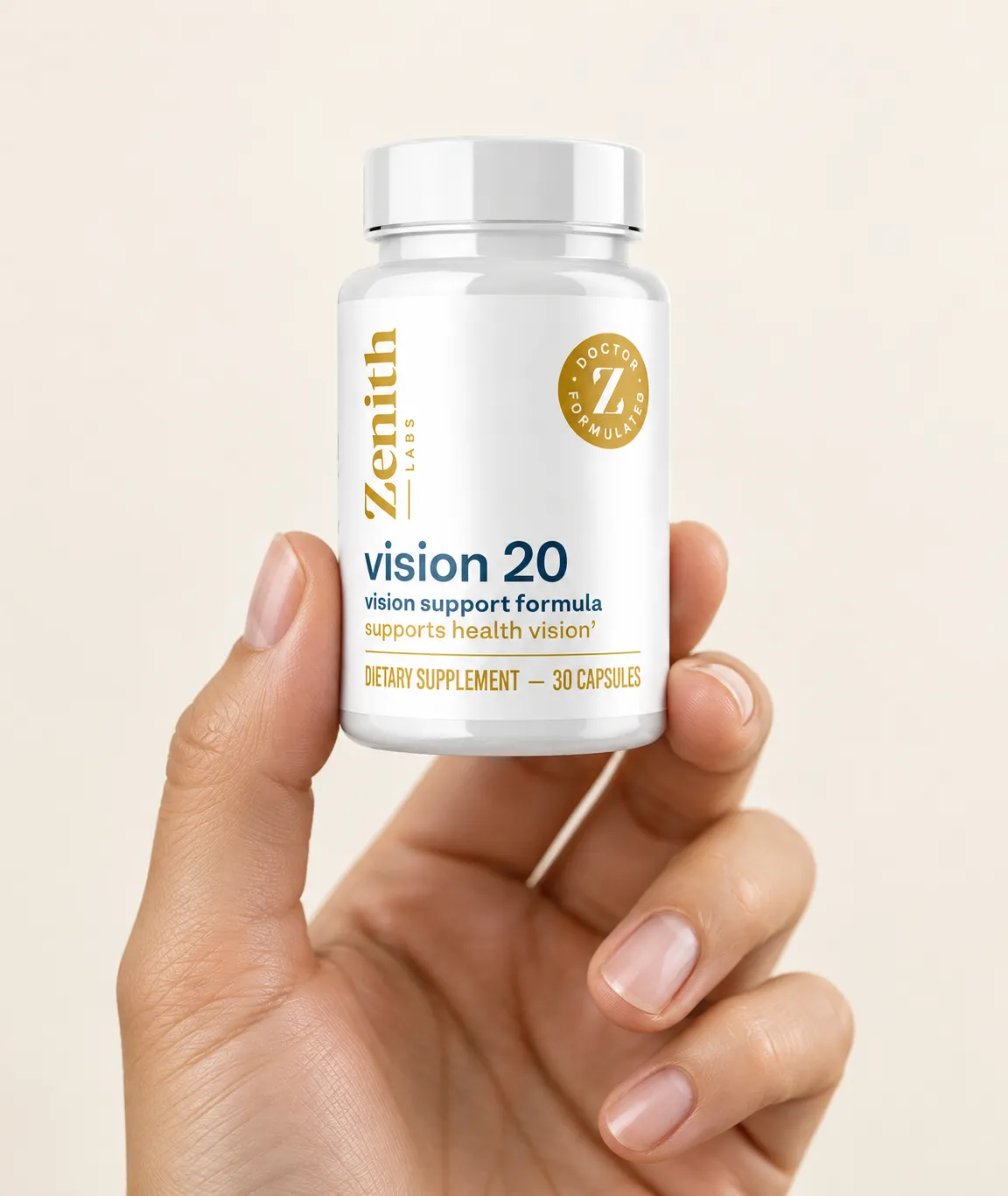 Vision 20 — the package held in a hand